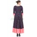 Anarkali dress - Navy Blue With Pink dots Anarkali dress - Navy Blue With Pink dots